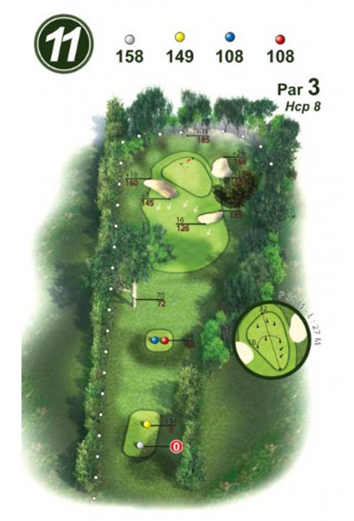 plan du trou 11 golf Villarceaux