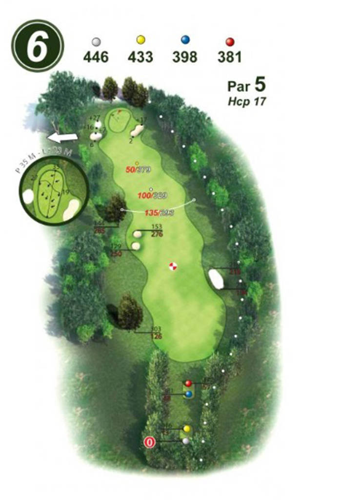 plan du trou 6 golf Villarceaux